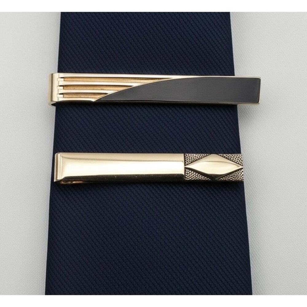 Vintage‎ SWANK Signed Gold Tone Necktie Clip Retro Mens Jewelry